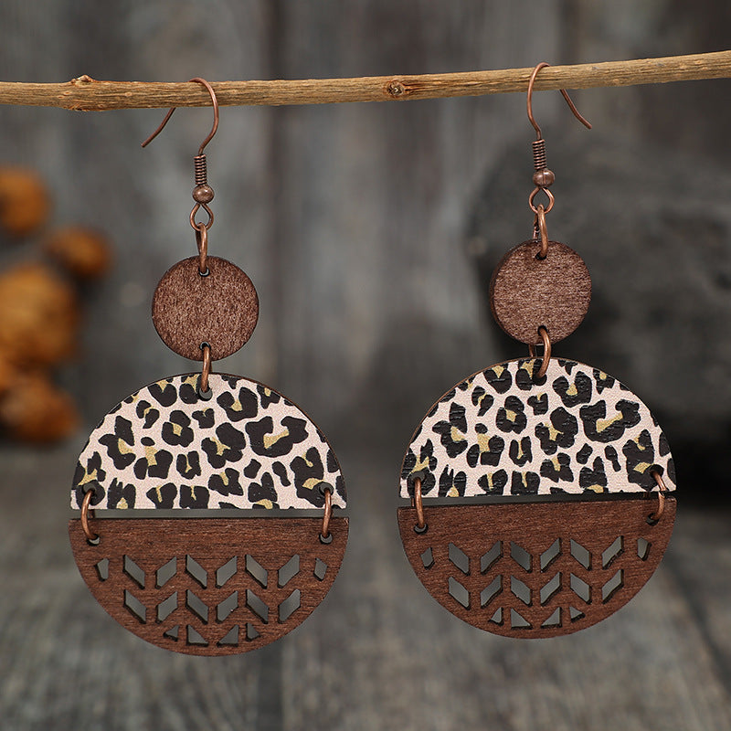 Vintage Cross Wood Earrings - product image 1