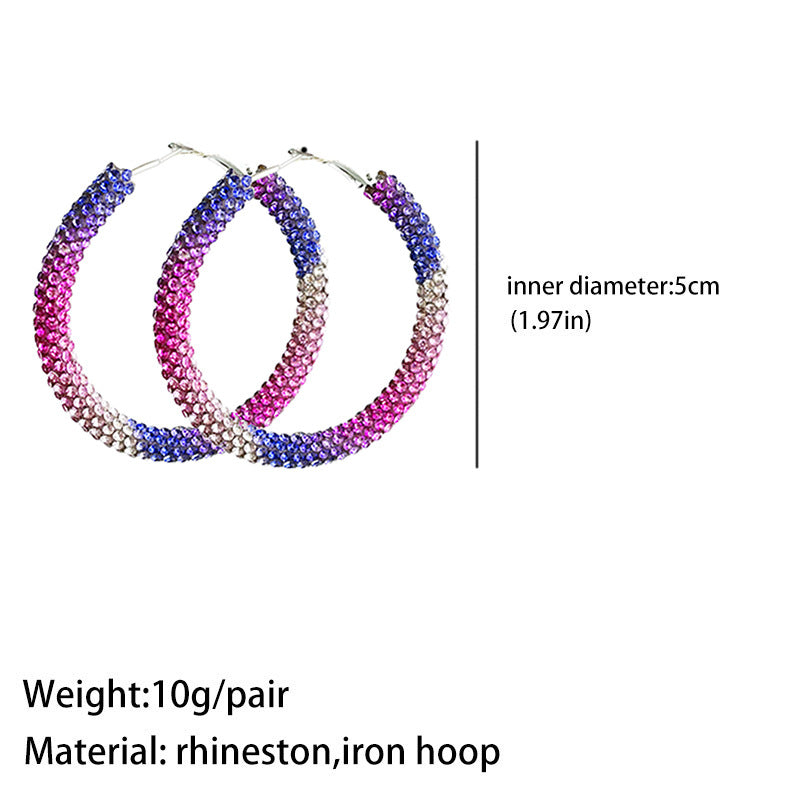 Supply Easter Women's Earrings Gradient Color Dreamy Pink Sparkling Diamond