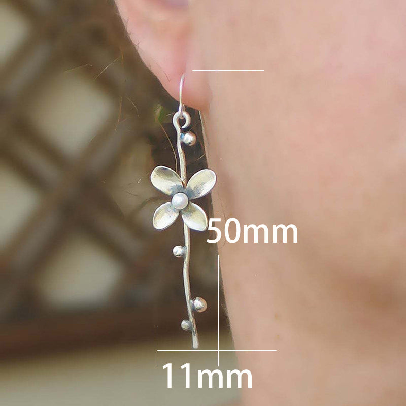 Boho Vintage Floral Cross Earrings