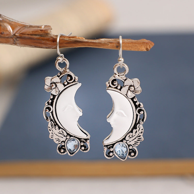 Vintage Floral Moon Cross Earrings - product image 2