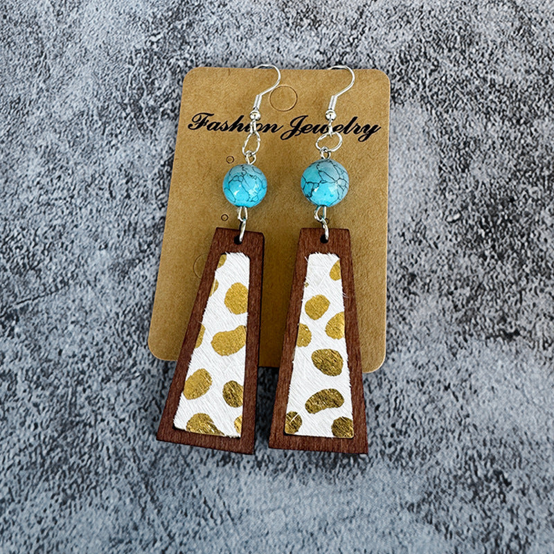 Turquoise Vintage Cross Leather Earrings - product image 8