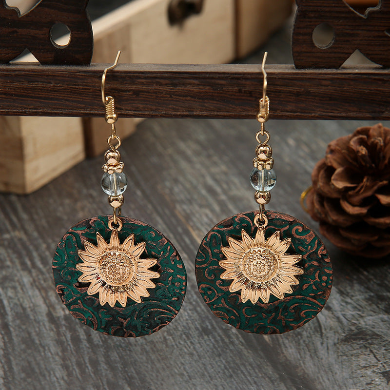 Boho Vintage Floral Cross Earrings - product image 5