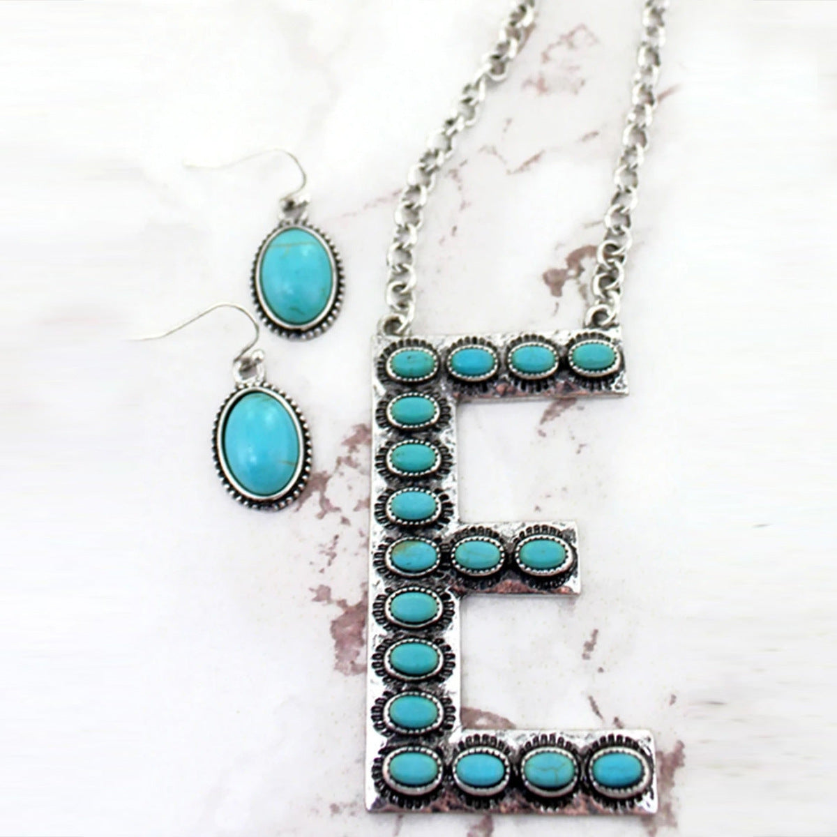 Turquoise Boho Vintage Cross Jewelry Set - product image 9