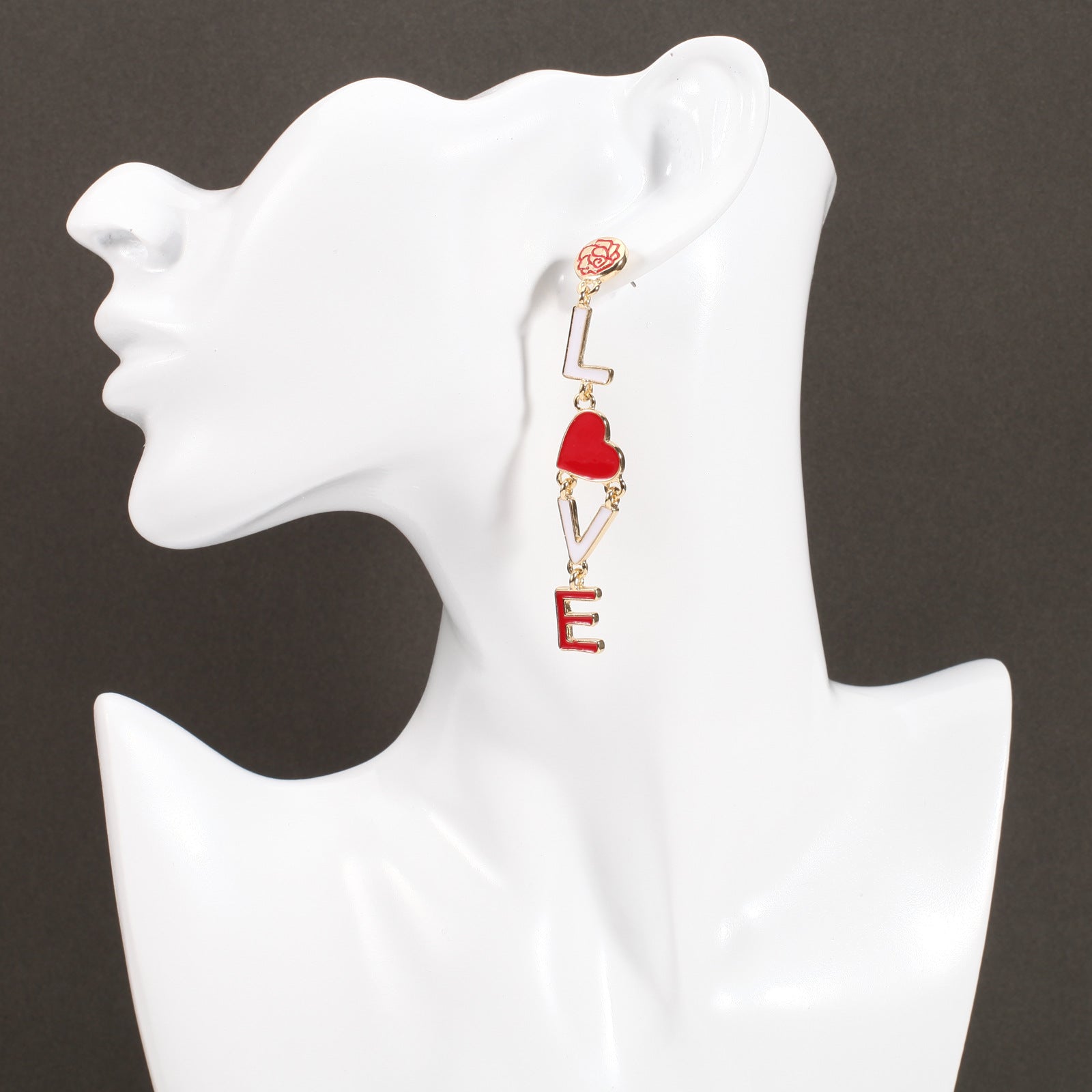 Heart Cross Crystal Earrings - product image 4