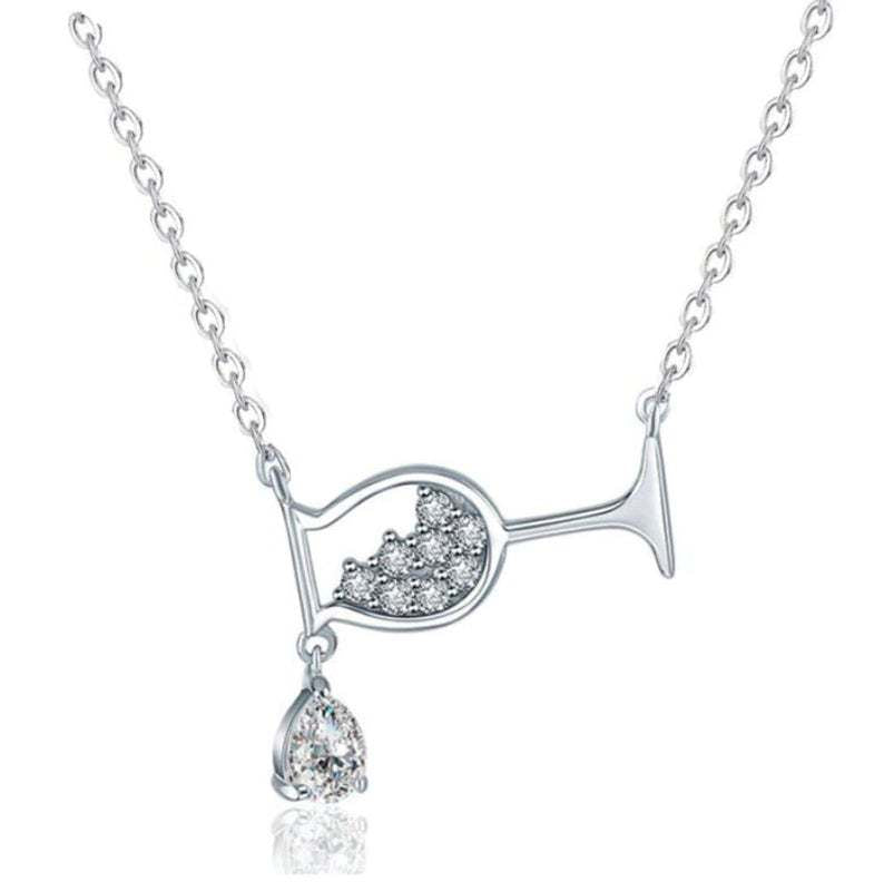 Cross Wine Glass Necklace