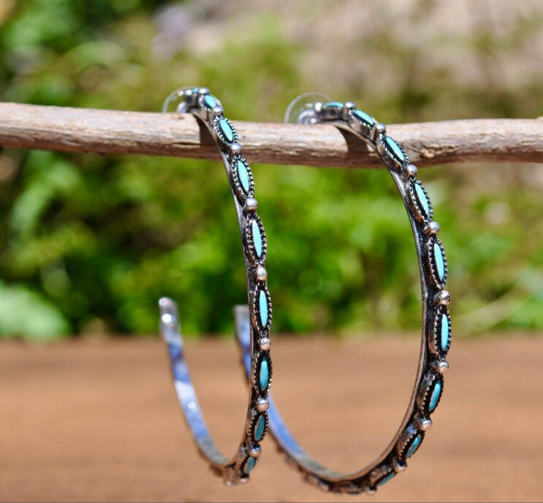 Turquoise Boho Cross Earrings - product image 6