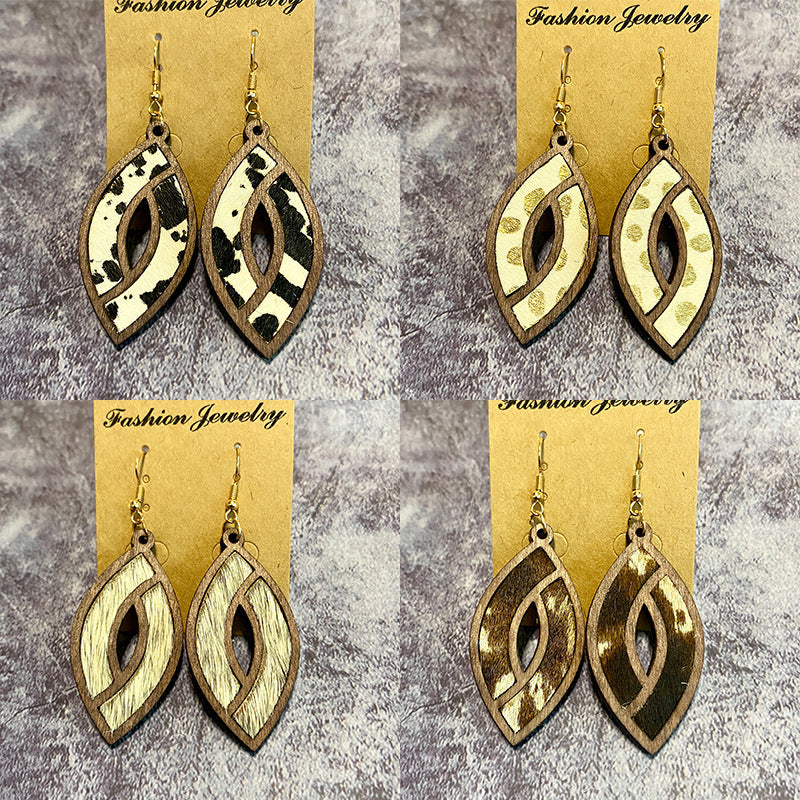 Western Vintage Cross Leather Earrings - product image 2