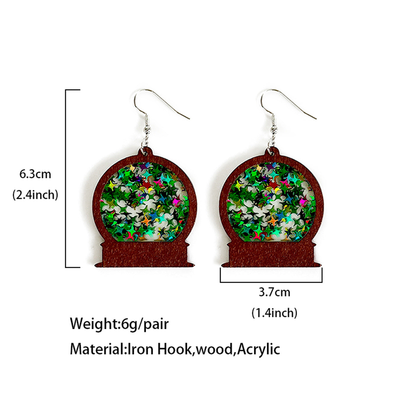 Cross Wood Acrylic Earrings - product image 4