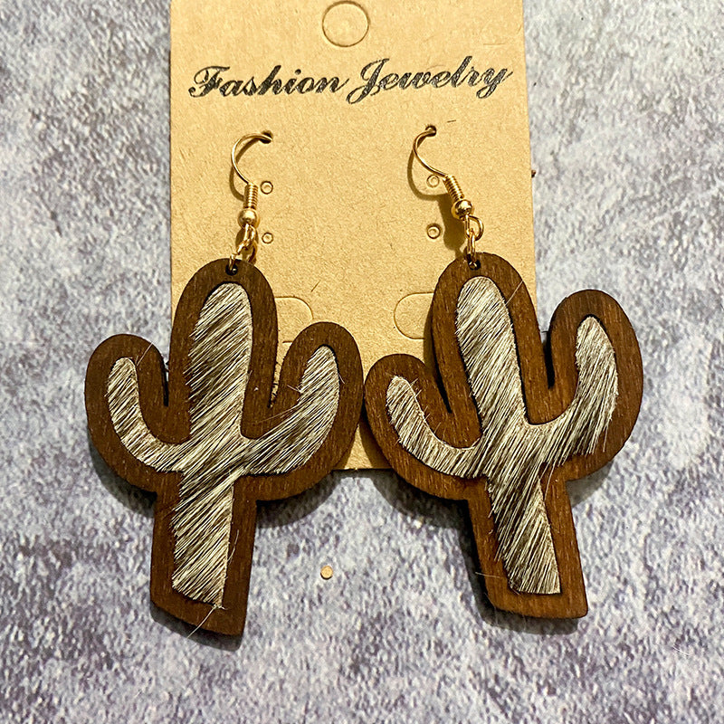 Western Vintage Horse Cactus Cross Earrings - product image 7