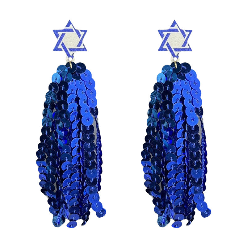 Supplies Hanukkah Accessories - Women's Earrings - Shiny Celebration Tassel - product image 4