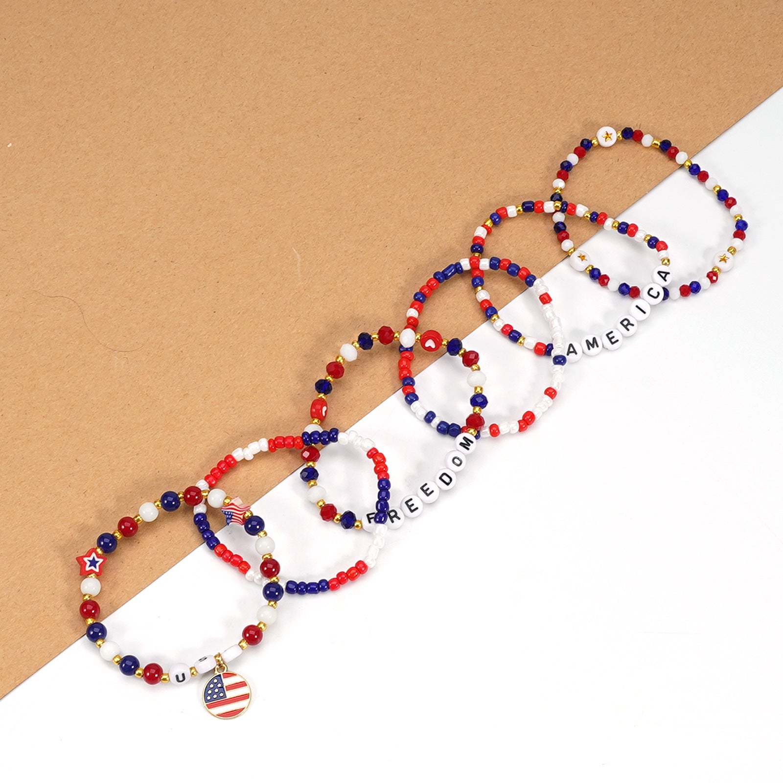 Cross Flag Beaded Bracelet