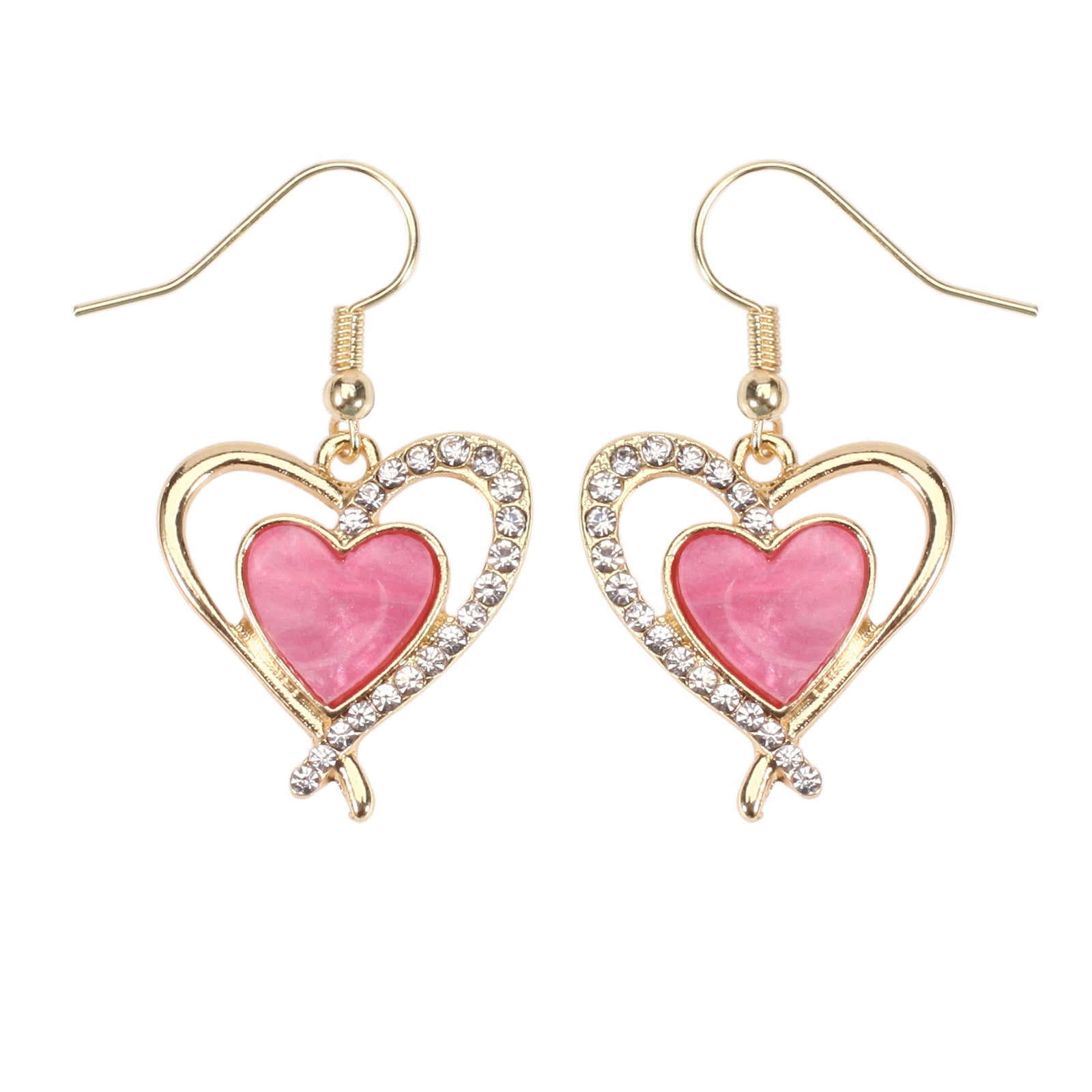Heart Cross Crystal Earrings - product image 11