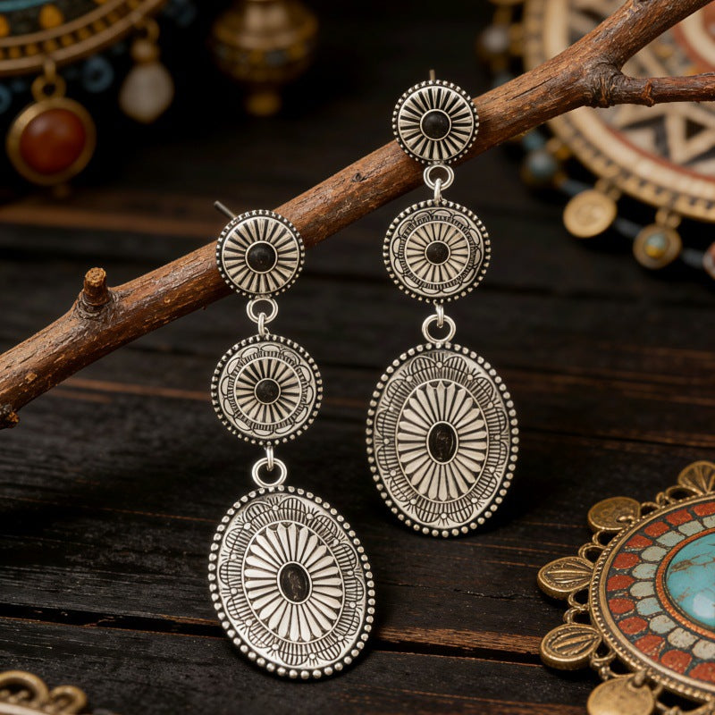 Western Vintage Cross Earrings