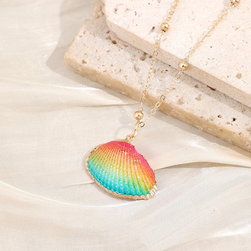 2019aliexpress : Ocean‑style Necklace with Gold‑trimmed Seashells and Conch - product image 27