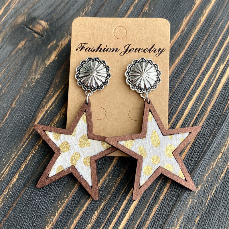 Western Cross Leather Earrings - product image 8