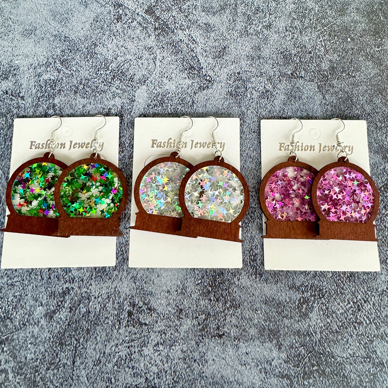 Cross Wood Acrylic Earrings - product image 1