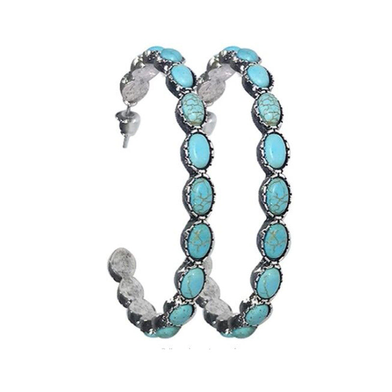 Western Turquoise Vintage Cross Earrings - product image 6