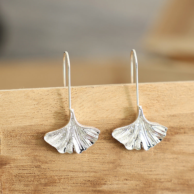 Forest-style Fresh Ginkgo Leaf Earrings - Ear Hooks for Women - Niche - - product image 5