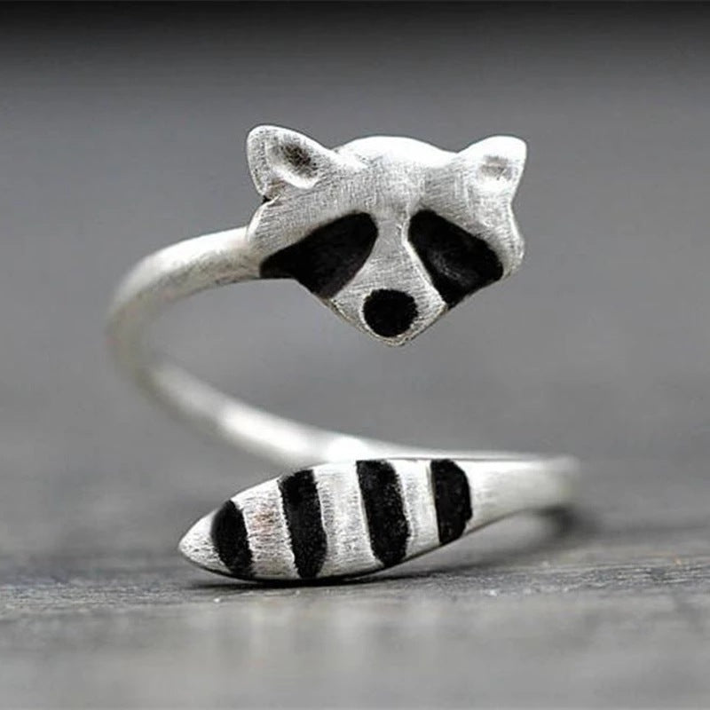 Creative Raccoon Open Ring Cute Female Fox Tail Animal Ring Accessory - product image 7