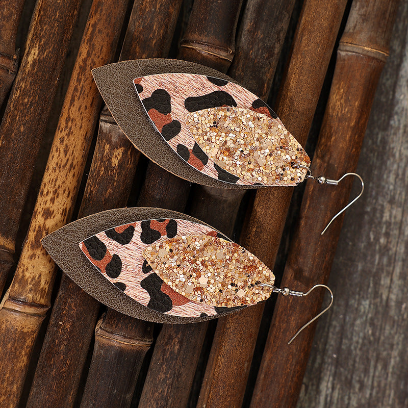 Cross Leather Earrings - product image 4