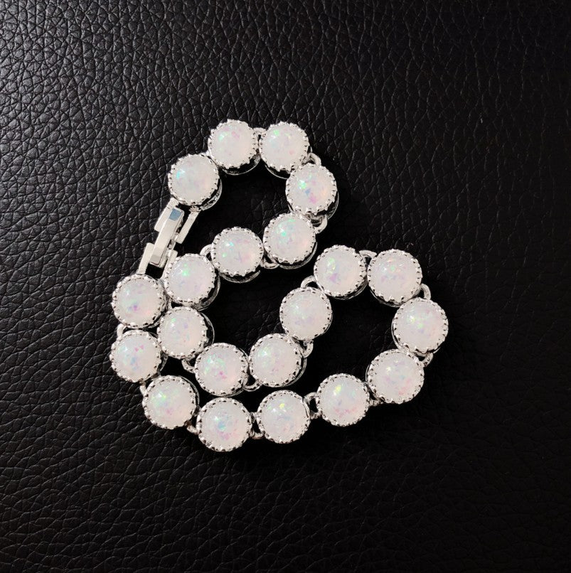 2018new Roman Opal Bracelet Women's Opal Inlaid Silver Bracelet for Women