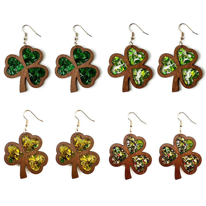 Cross Wood Acrylic Earrings - product image 17
