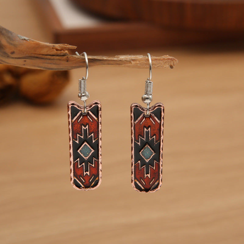 Western Boho Geometric Cross Earrings - product image 1