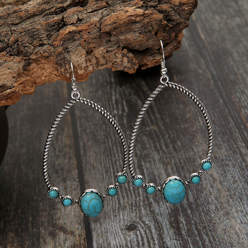 Turquoise Vintage Statement Cross Earrings - product image 3