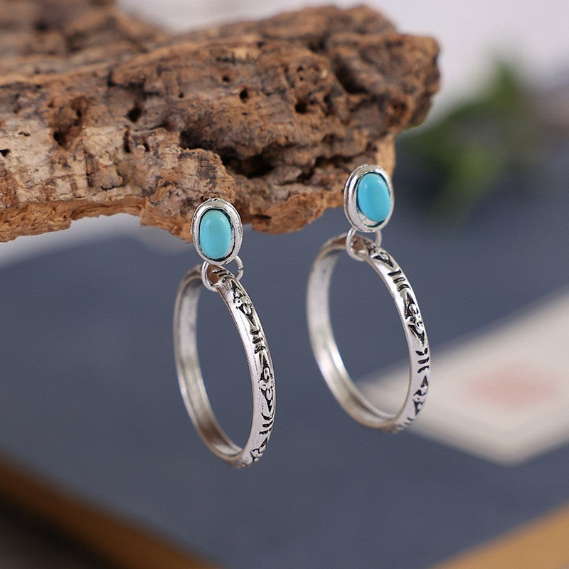 Turquoise Cross Earrings