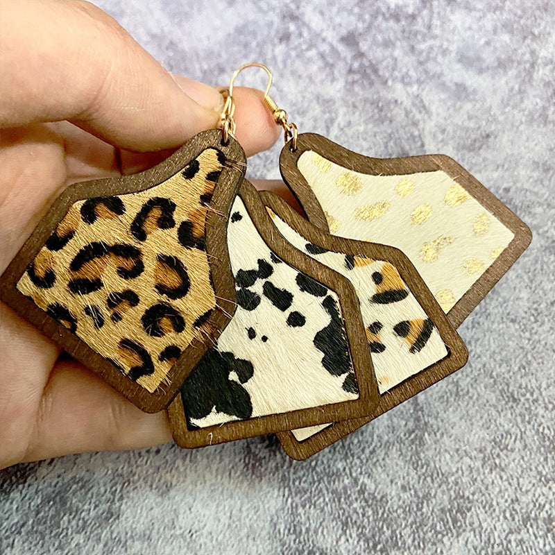 Western Boho Horse Cross Leather Earrings - product image 2