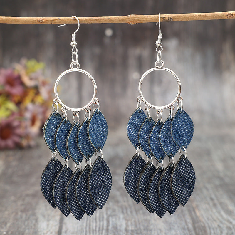 Vintage Statement Cross Leather Earrings - product image 2