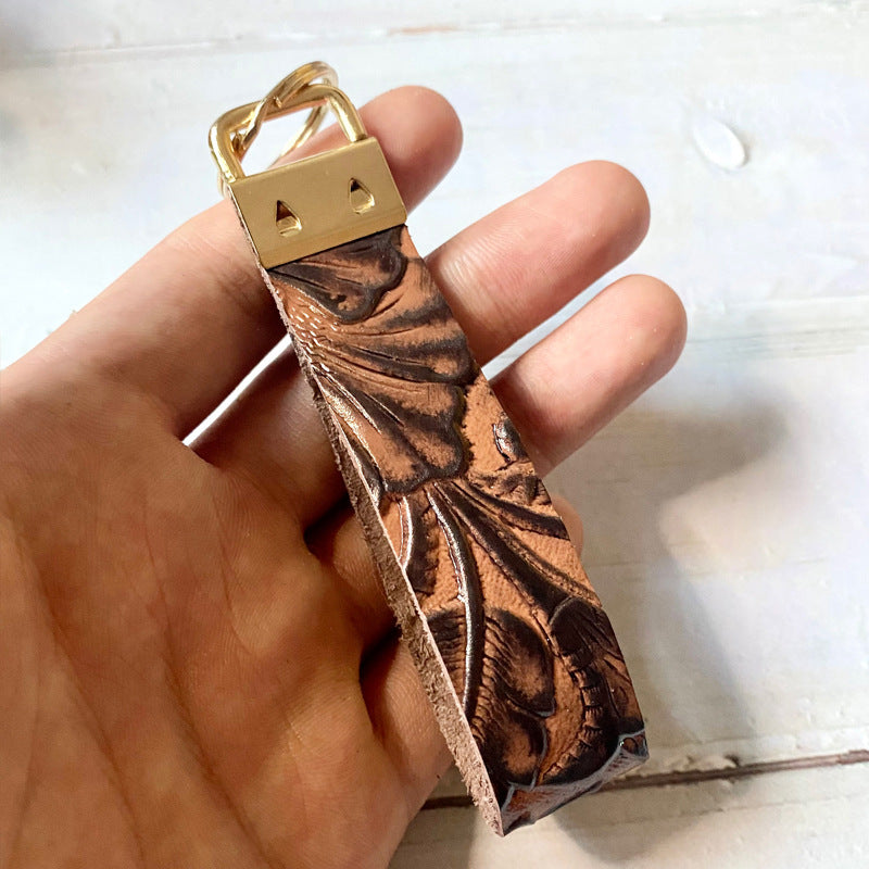Western Vintage Cross Leather Keychain - product image 3