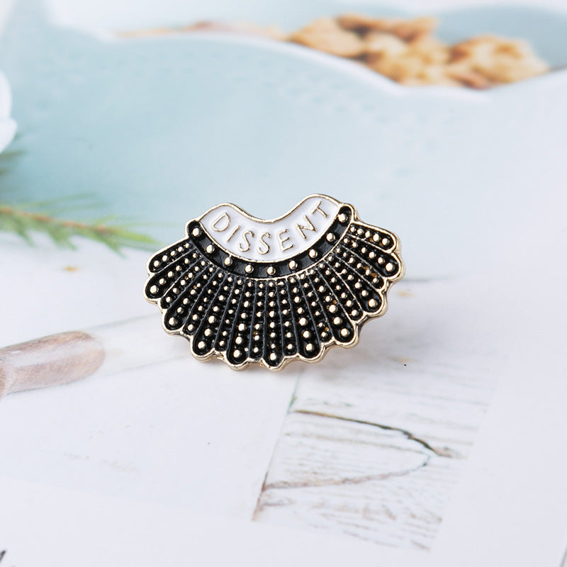 Dissent Dissident Enamel Brooch Ruth Bader Ginsburg Brooch - Shirt Collar Pin - product image 2