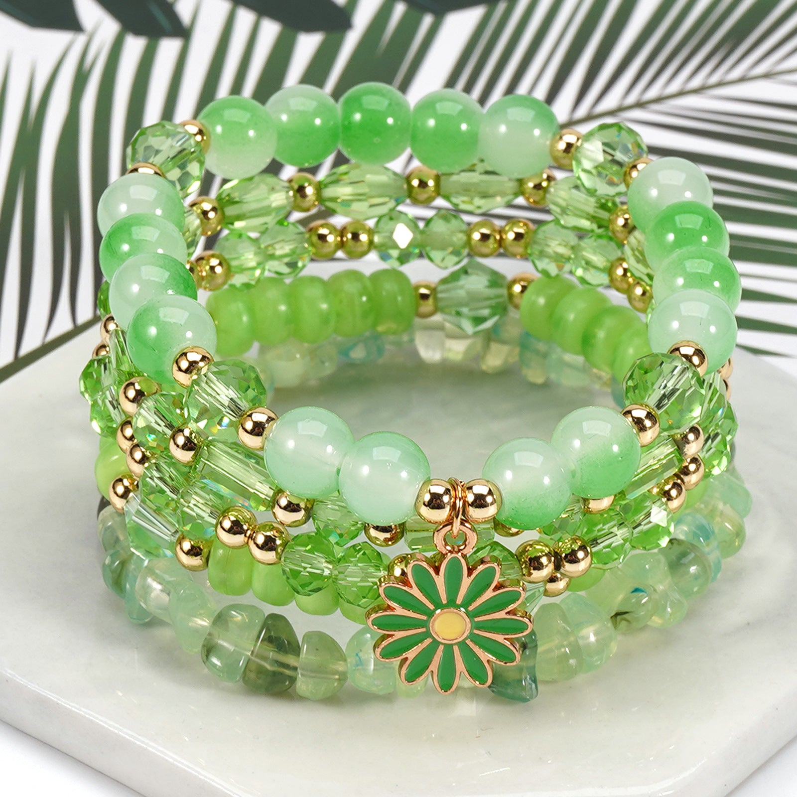 Boho Floral Cross Beaded Crystal Necklace - product image 4