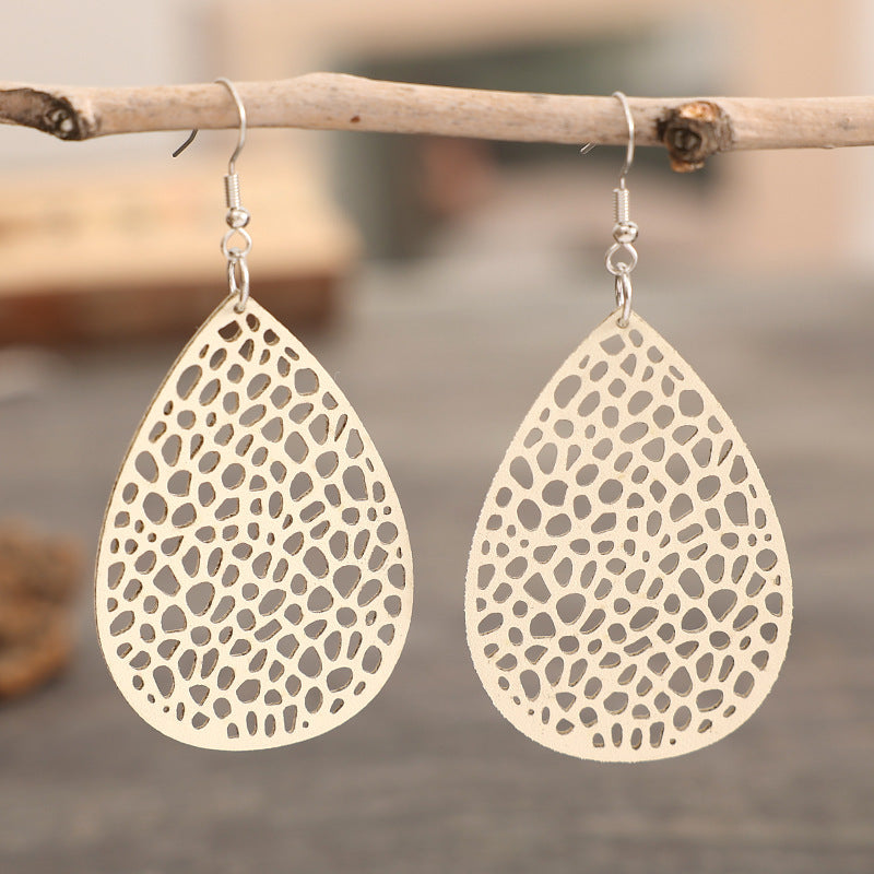 Vintage Cross Leather Earrings
