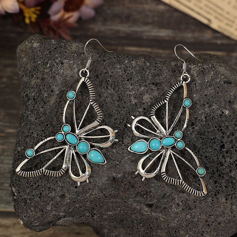 Turquoise Vintage Butterfly Earrings