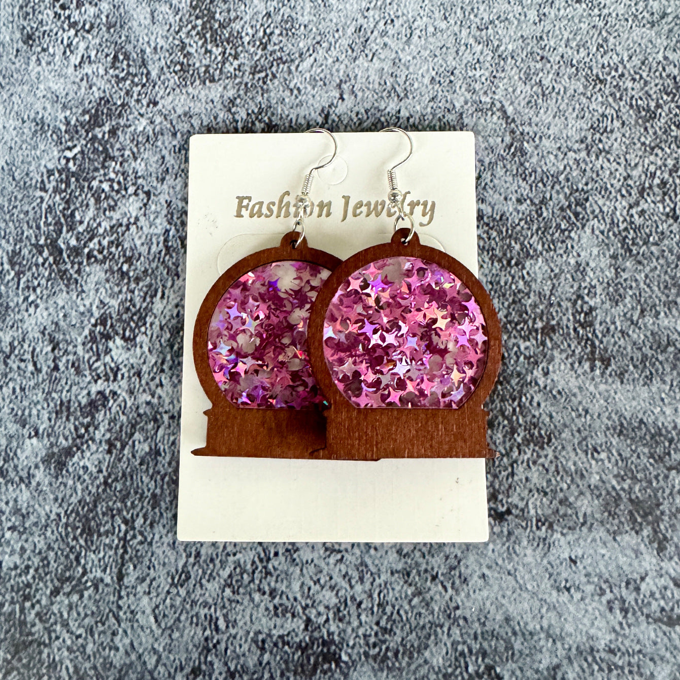 Cross Wood Acrylic Earrings - product image 8