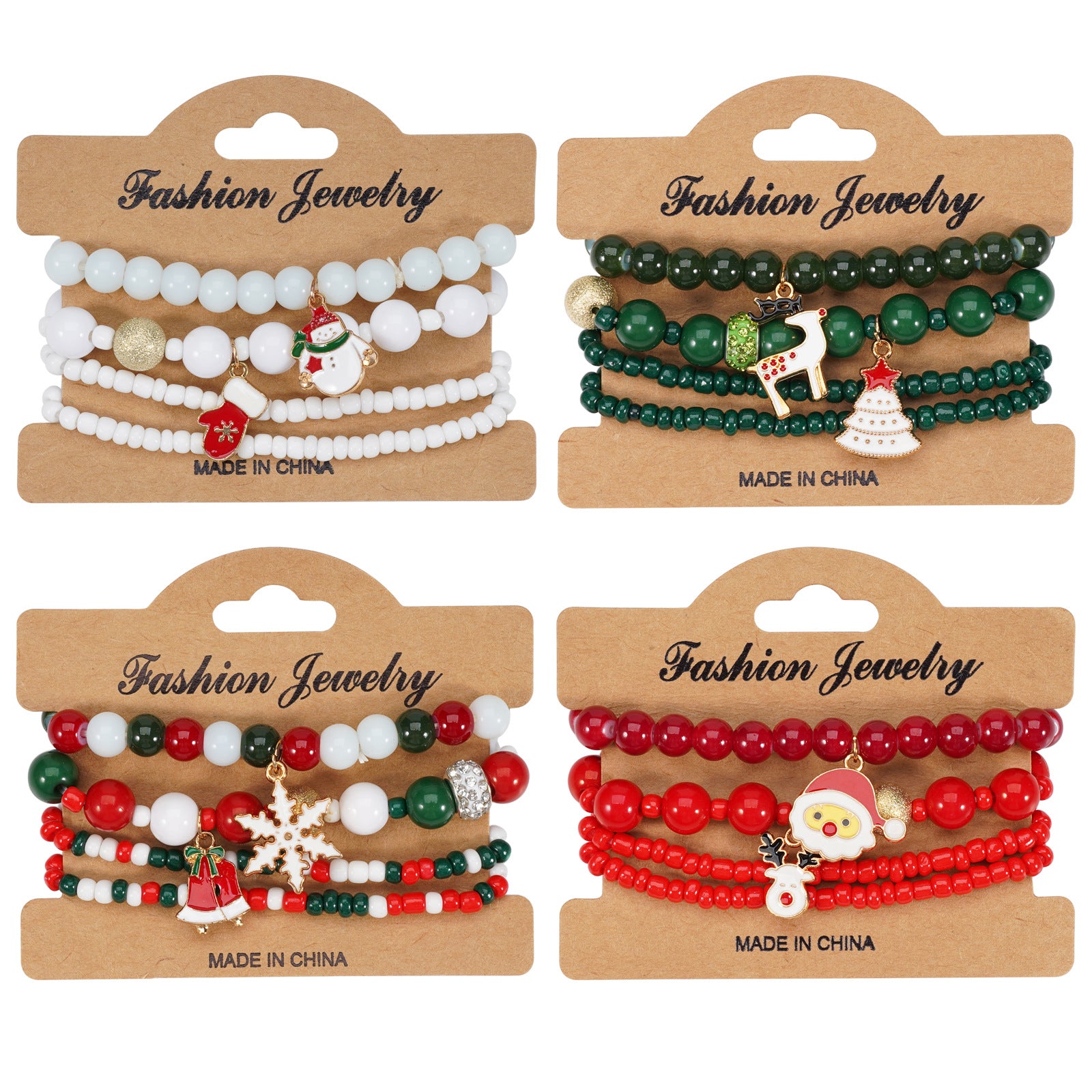 Christmas Bracelet Elastic Cord Bracelet Snowman - Snowflake - Christmas Tree - product image 1