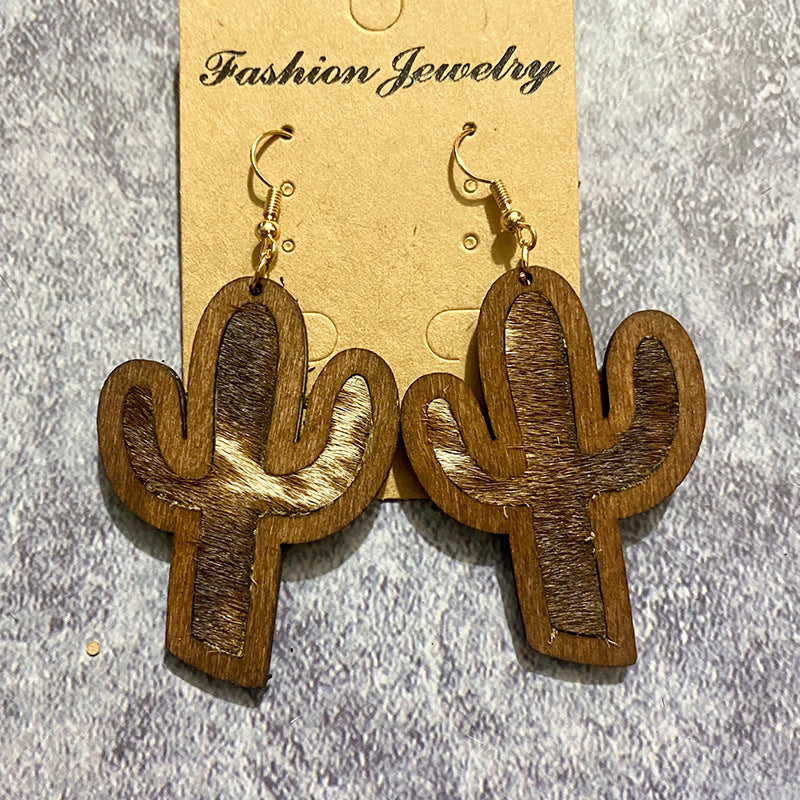 Western Vintage Horse Cactus Cross Earrings - product image 3