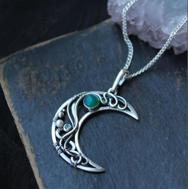 Boho Vintage Moon Necklace