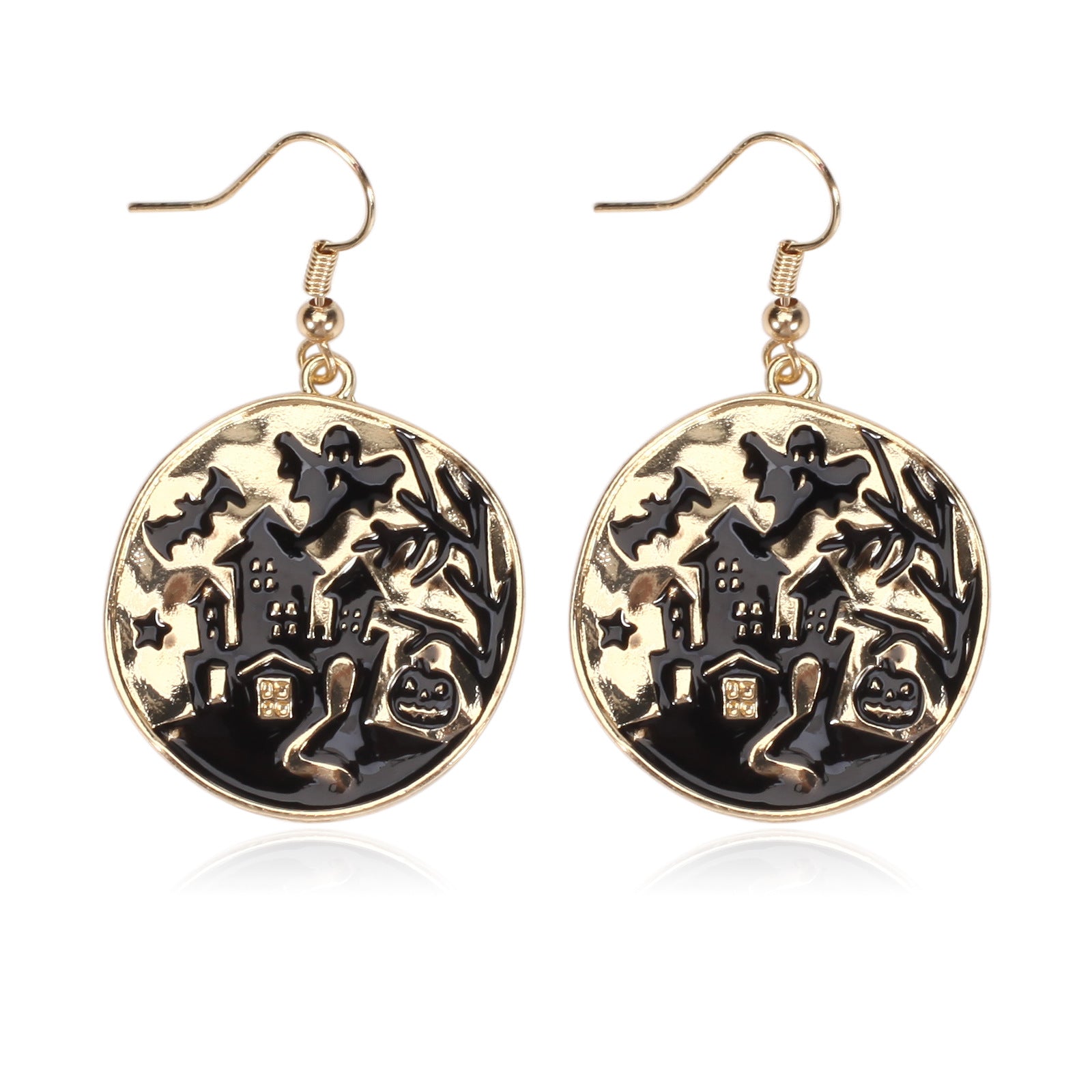 Pumpkin Hat Ghost Skull Bat Spider Web Pattern Earrings Halloween Party Ear - product image 7