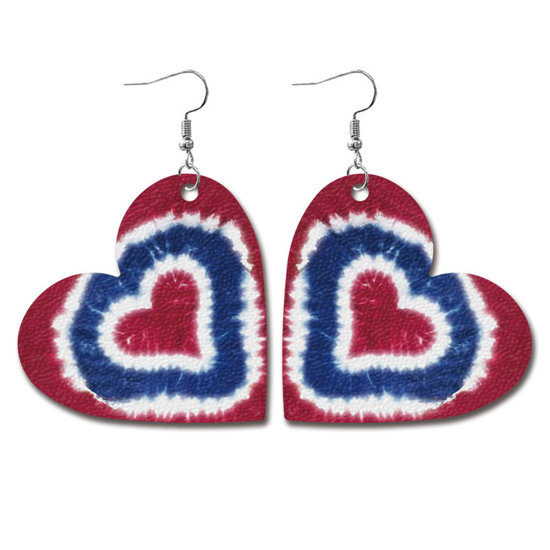 Vintage Cross Flag Leather Earrings - product image 3