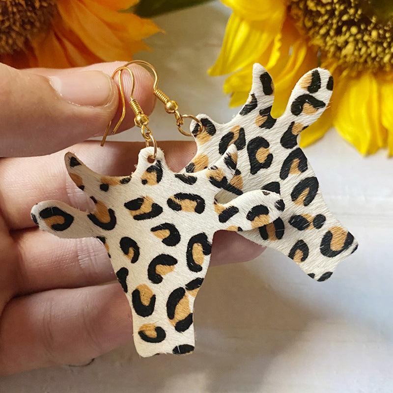 Western Vintage Cow Skull Horse Cross Earrings