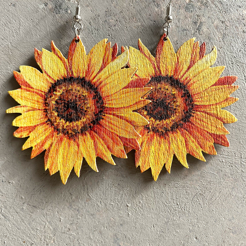Western Statement Floral Cactus Cross Earrings - product image 1