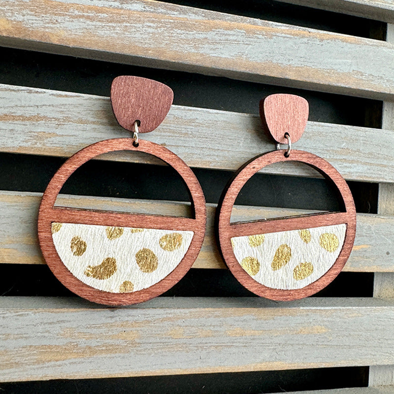 Western Statement Geometric Cross Leather Earrings - product image 7