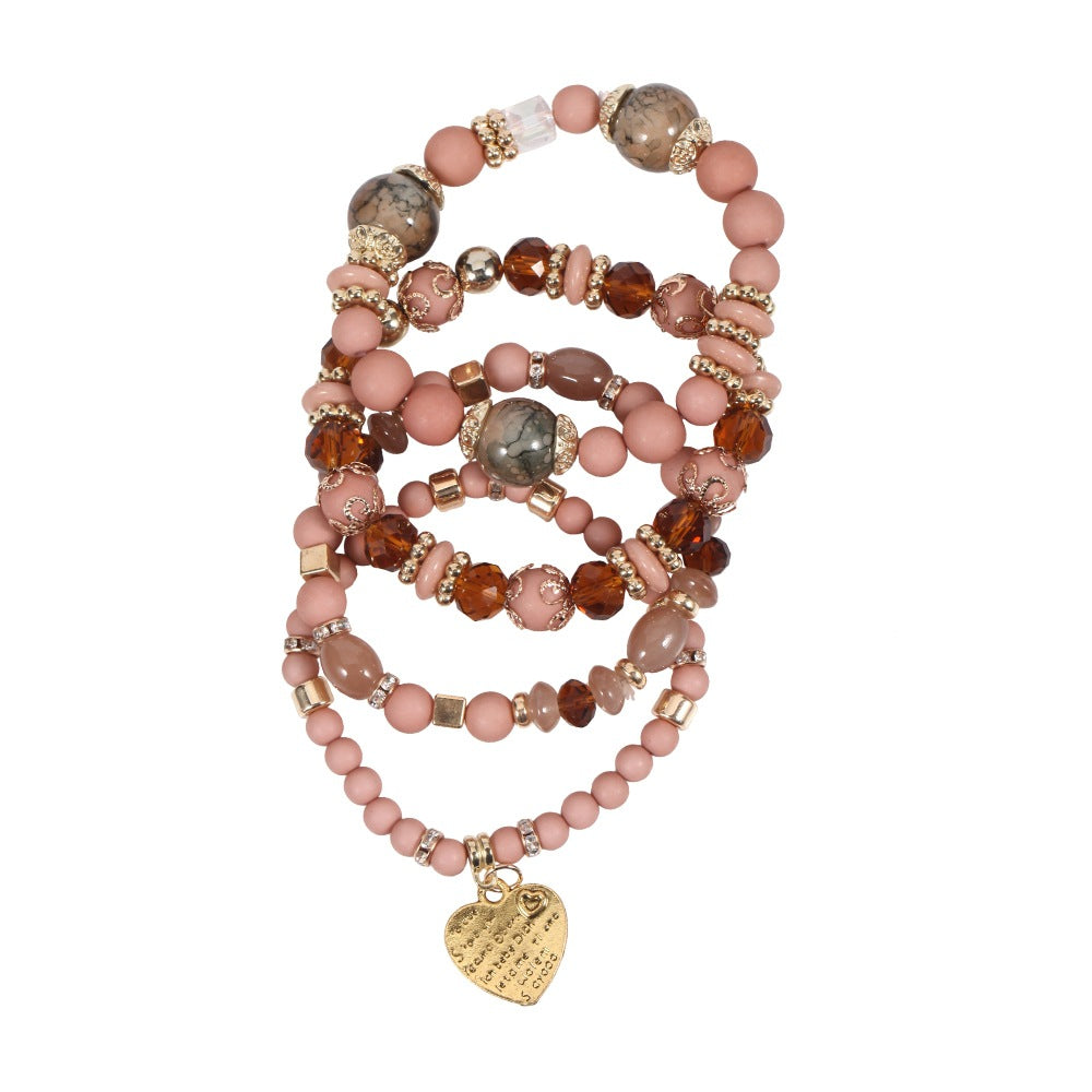 Boho Heart Cross Beaded Crystal Necklace for Women - product image 5
