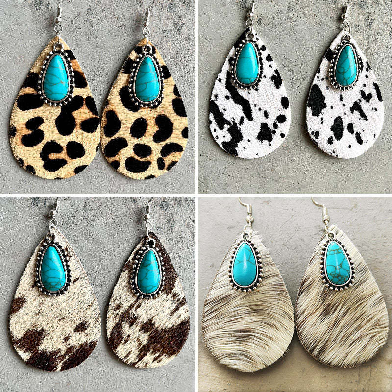 Western Turquoise Vintage Earrings used as a material-unknown rodeo outfit example rather than being labeled faux