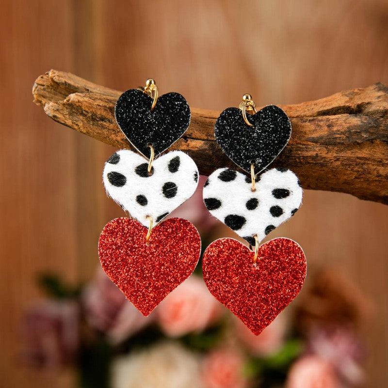 Heart Cross Leather Earrings - product image 1