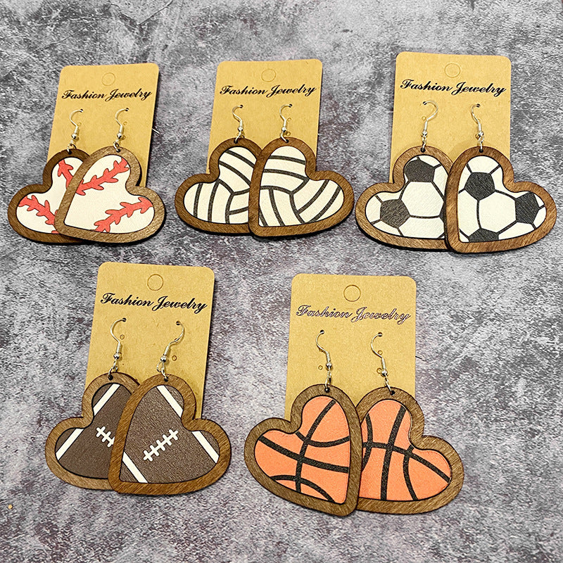 Heart Cross Wood Earrings - product image 1