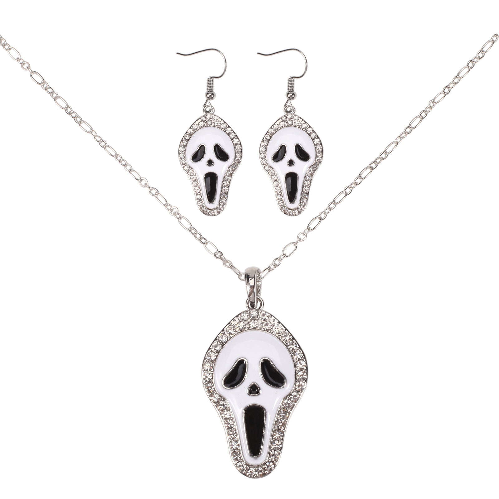 Halloween Necklace and Earring Set with Pumpkin - Screaming Skull - Ghost - - product image 5